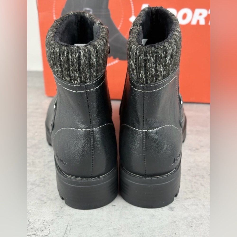 JSport Boots Violet Ankle Boots Black Memory Foam Fax Fur Insulated Size 9 New - Picture 5 of 6